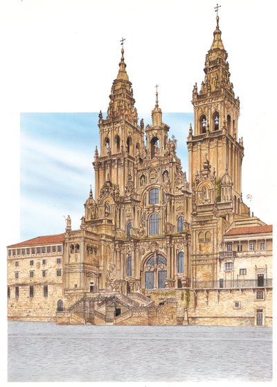 Santiago de Compostela. Western façade. Spain by Fernando Aznar Cenamor